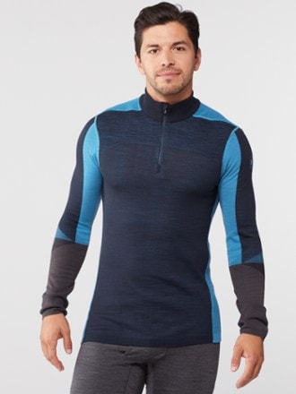 Smartwool Intraknit Thermal Merino Colorblock Quarter-Zip Base Layer Top - Men's 1