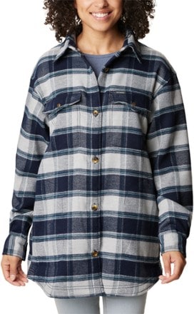 Women's Flannel Hooded Shirt Jacket, Womens Shirt Jackets, Shackets