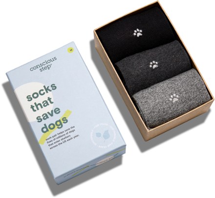 Conscious Step Save Dogs Socks Gift Box - 3 Pairs 1