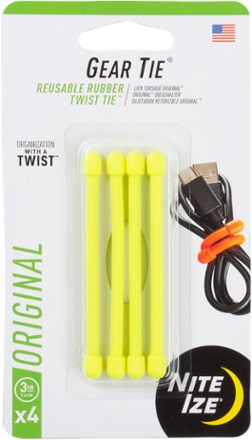 Nite Ize Gear Tie 3'' - Package of 4 1