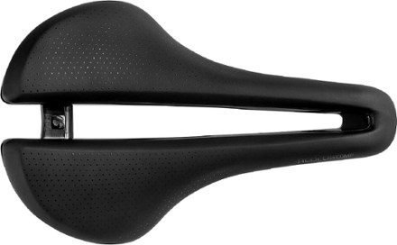 Bontrager Aeolus Comp bike saddle with a cut-out that eases pressure on intimate parts
