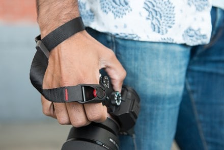 Peak Design Cuff Wrist Strap In use (Black)