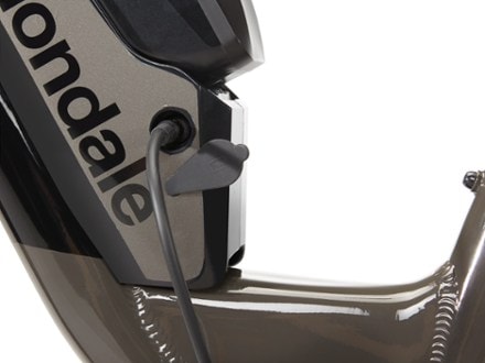Cannondale Adventure Neo Allroad EQ Low Step-Through Electric Bike Charging port (Black/Grey)