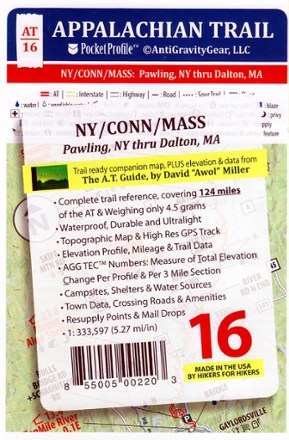 AntiGravityGear Appalachian Trail Pocket Profile Map: New York/Connecticut/Massachusetts (Pawling, NY - Dalton, MA) 0