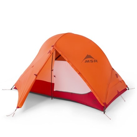 MSR Access 2 Tent 3/4 front view with rainfly