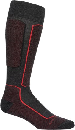 Icebreaker Ski+ Light OTC Socks - Men's Jet Heather/Cabernet