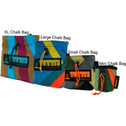 ORGANIC Climbing Mini Chalk Bag Other sizes shown for comparison only (not included)