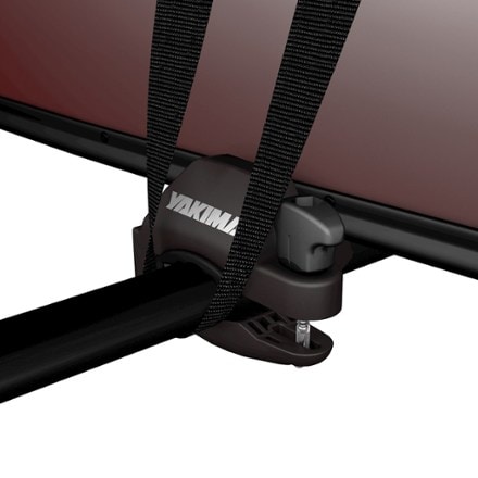 Yakima KeelOver Canoe Carrier Close up detail with boat loaded