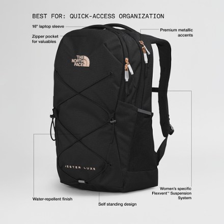 luxe north face backpack The Bags | Nwt The North Face Women's Jester Calcite Sand/Silver Metallic 27l | Color: Pink | Size: Os zip pockets The North Face Jester Luxe