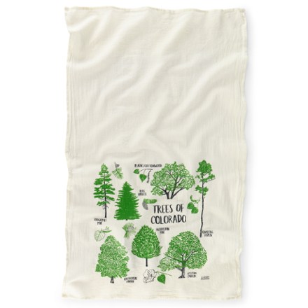 Claudia Pearson Field Guide to Colorado Trees Tea Towel 1