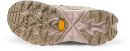 HOKA Anacapa Breeze Low Hiking Shoes - Women's Sole view (Oxford Tan/Peach Whip)