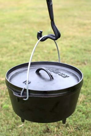 Lodge 4-in-1 Camp Dutch Oven Tool Shown with additional accessories not included (Black)