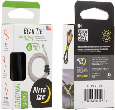 Nite Ize Gear Tie 6" ProPack - Package of 6 1