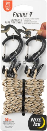 Nite Ize Figure 9 Carabiner Rope Tightener with 3.5 mm Cord - Package of 2 0