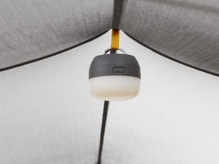 REI Co-op Flash 3 Tent Light (sold separately) hung on gear loop (Stratus Blue)