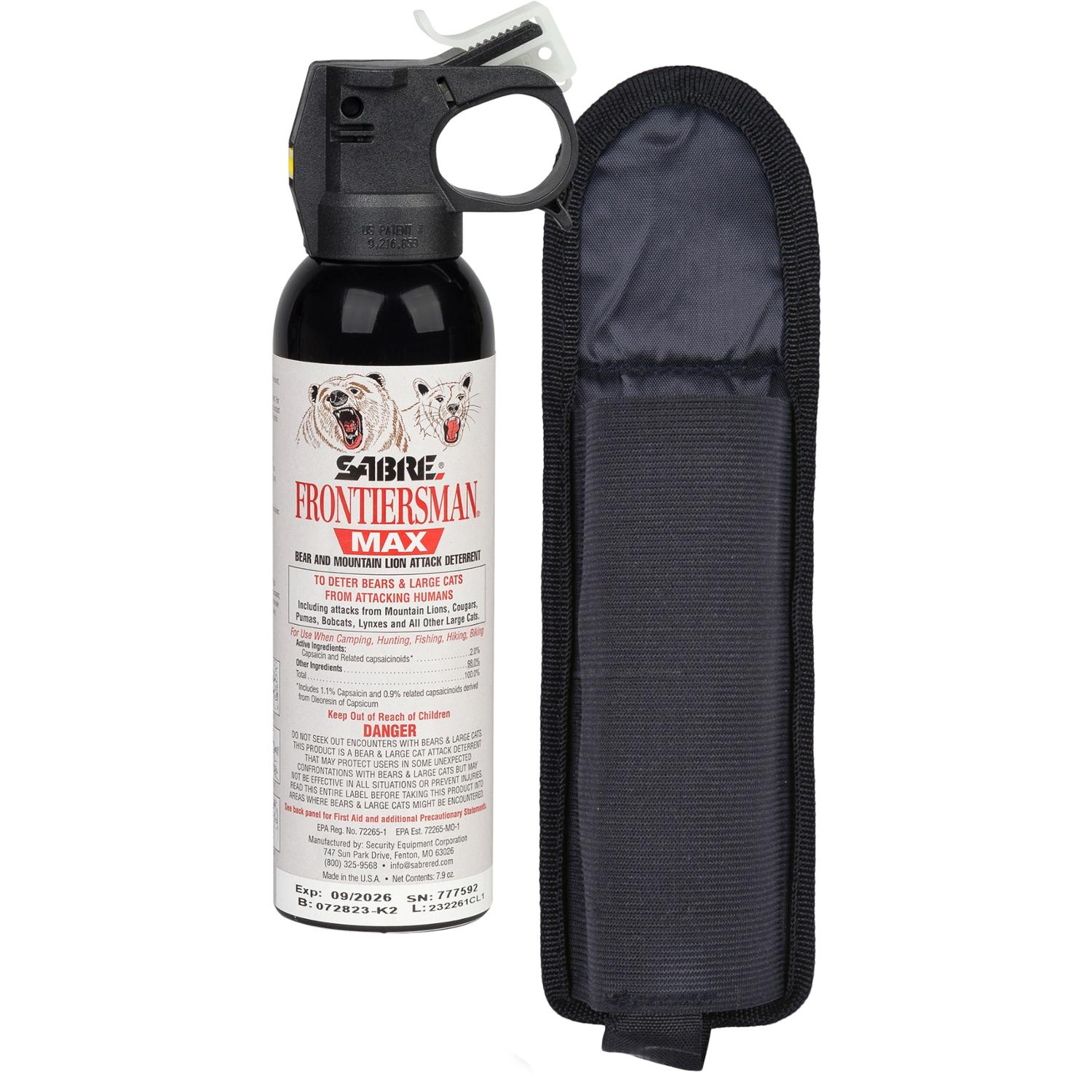 FRONTIERSMAN MAX 7.9 oz. Bear Spray & Mountain Lion Spray with Belt Holster