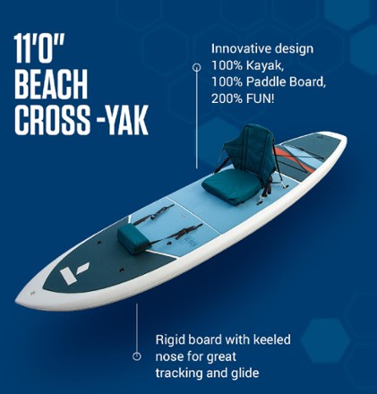 TAHE Beach Cross Tough-Tec Hybrid SUP-Yak with Paddle - 11' 1