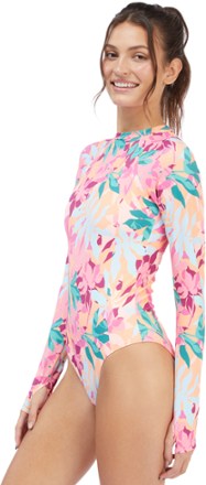 Roxy Active Long-Sleeve Back-Zip One-Piece Swimsuit - Women's 8