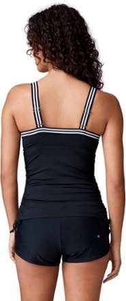 Free Country Mini Rib Track Stripe Tankini Swimsuit Top - Women's 1