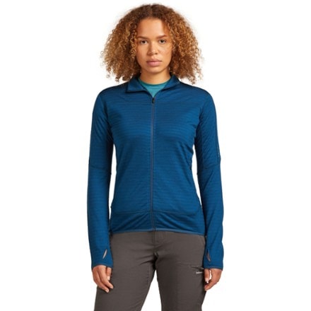 Icebreaker Merino Blend 300 RealFleece Descender Long-Sleeve Zip Base Layer Top - Women's 1