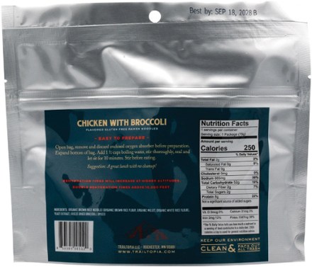 Trailtopia Gluten-Free Ramen Noodles with Chicken Flavor and Broccoli - 1 Serving 1