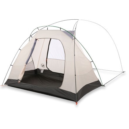 Tent rear door open (Moss/Cream)