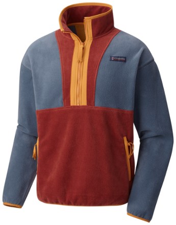mens printed fleece pullover
