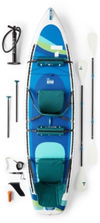 TAHE Beach SUP-Yak Tandem Inflatable Stand Up Paddle Board with Paddles - 11'6" 0