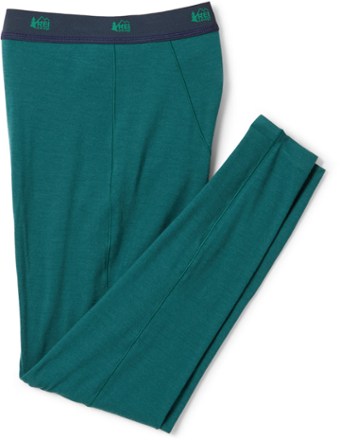 REI Co-op Merino Midweight Base Layer Bottoms Green L Kids