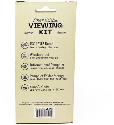 Nocs Provisions Solar Eclipse Viewing Kit - Package of 4 2