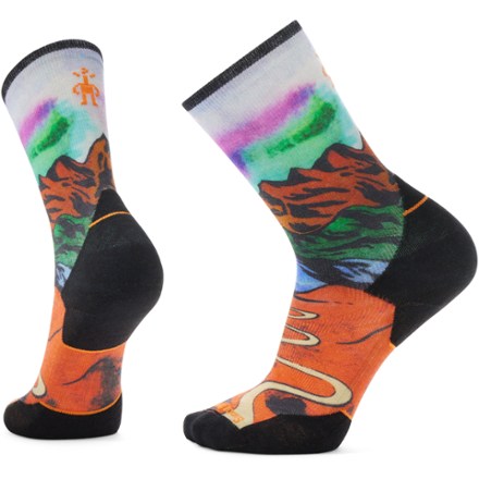 Smartwool Trail Run Targeted Cushion Singletrack Print Crew Socks 0