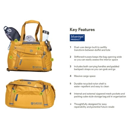 NEMO Double Haul 30 L Convertible Duffel and Tote 2