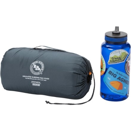 Big Agnes Insulated Sleeping Pad Cover 32 fl. oz. water bottle for scale (not included)