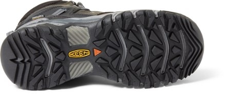 KEEN Ridge Flex Mid Waterproof Hiking Boots - Men's Sole view (Magnet/Black)