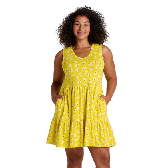 On Body Image of color Sulphur Half Daisy Print