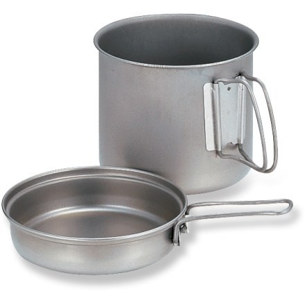 Large 2-Piece Titanium Camping Cookware Set With Hanger