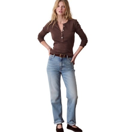 Marine Layer Mini Rib Henley Shirt - Women's 2