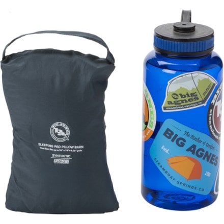 Big Agnes Sleeping Pad Pillow Barn 32 fl. oz. water bottle for scale (not included)