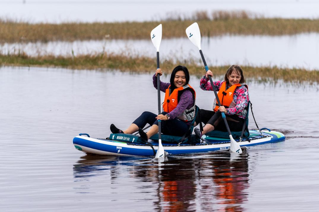 Location Image for Beach SUP-Yak Tandem Inflatable Stand Up Paddle Board with Paddles - 11'6"