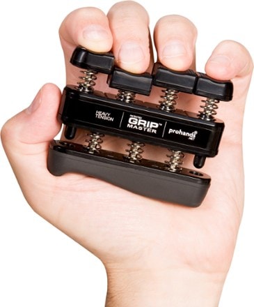 Gripmaster Hand Strengthener In use (Black)