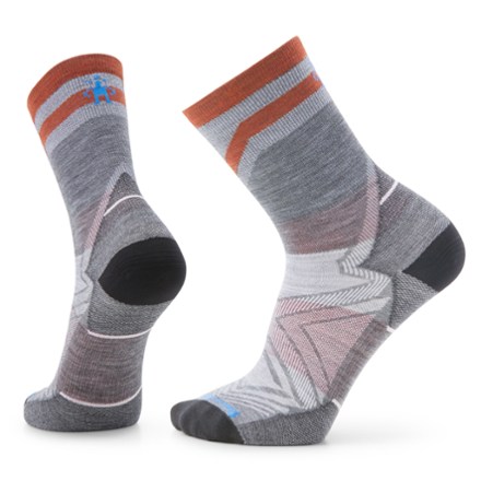 Smartwool Run Zero Cushion Pattern Mid Crew Socks 0
