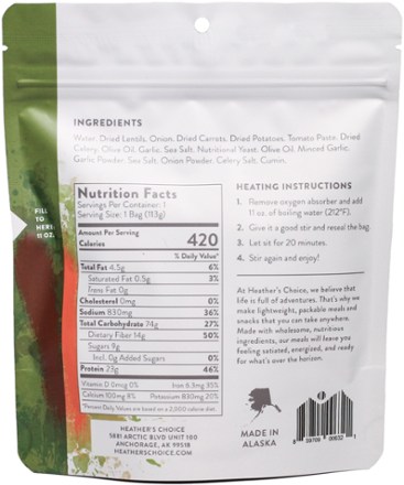 Heather's Choice Vegetable Lentil Soup - 1 Serving 1