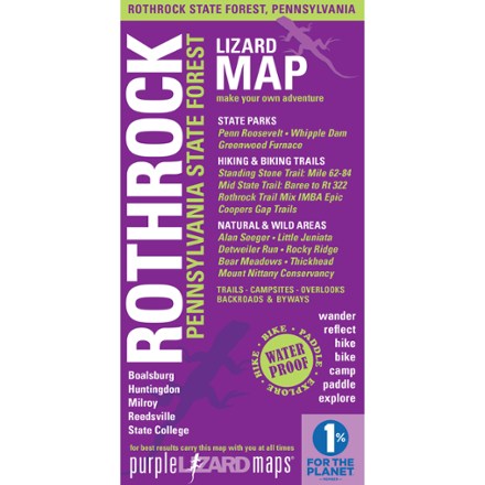 Purple Lizard Maps Rothrock Pennsylvania State Forest Map - 8th Edition 0
