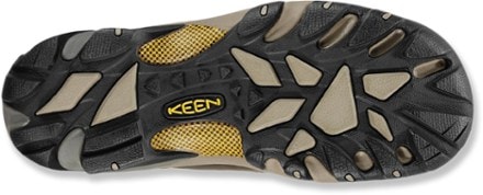 KEEN Targhee II Waterproof Mid Hiking Boots - Men's Sole View (Black Olive/Yellow)