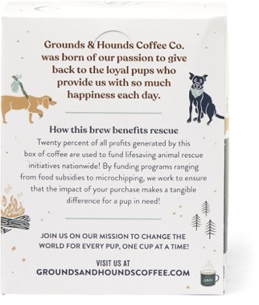 Grounds & Hounds Coffee Co. Off Trail Single-Serve Steeping Coffee Pouches - Package of 10 1