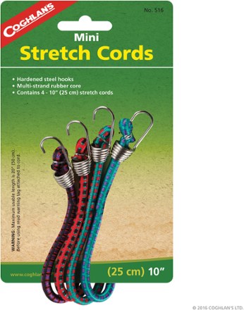 5mm Mini Stretch Cords with Hooks - Package of 4