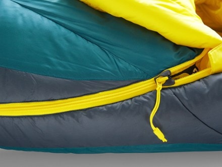 NEMO Forte 20 Endless Promise Sleeping Bag - Men's Zipper detail (Abyss/Green Sheen)