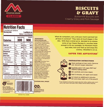 Mountain House Classic Biscuits & Gravy - 3 Servings 1