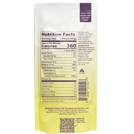 Tailwind Nutrition High Carb Fuel - Single Serving 1