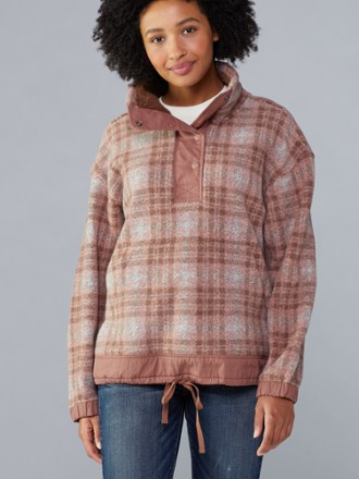 checkered fleece pullover